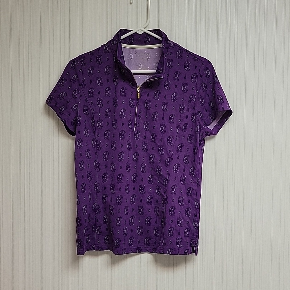 Clover by Bobby Jones performance golf polo purple medium summer pickleball